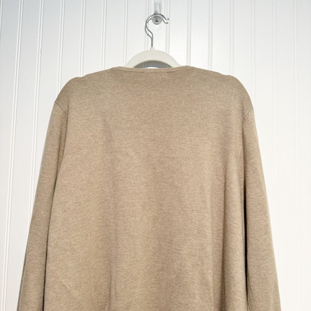J Crew Beige Juliette Collarless Open Front Cardigan Cotton Wool Plus Size 2X - Picture 7 of 7